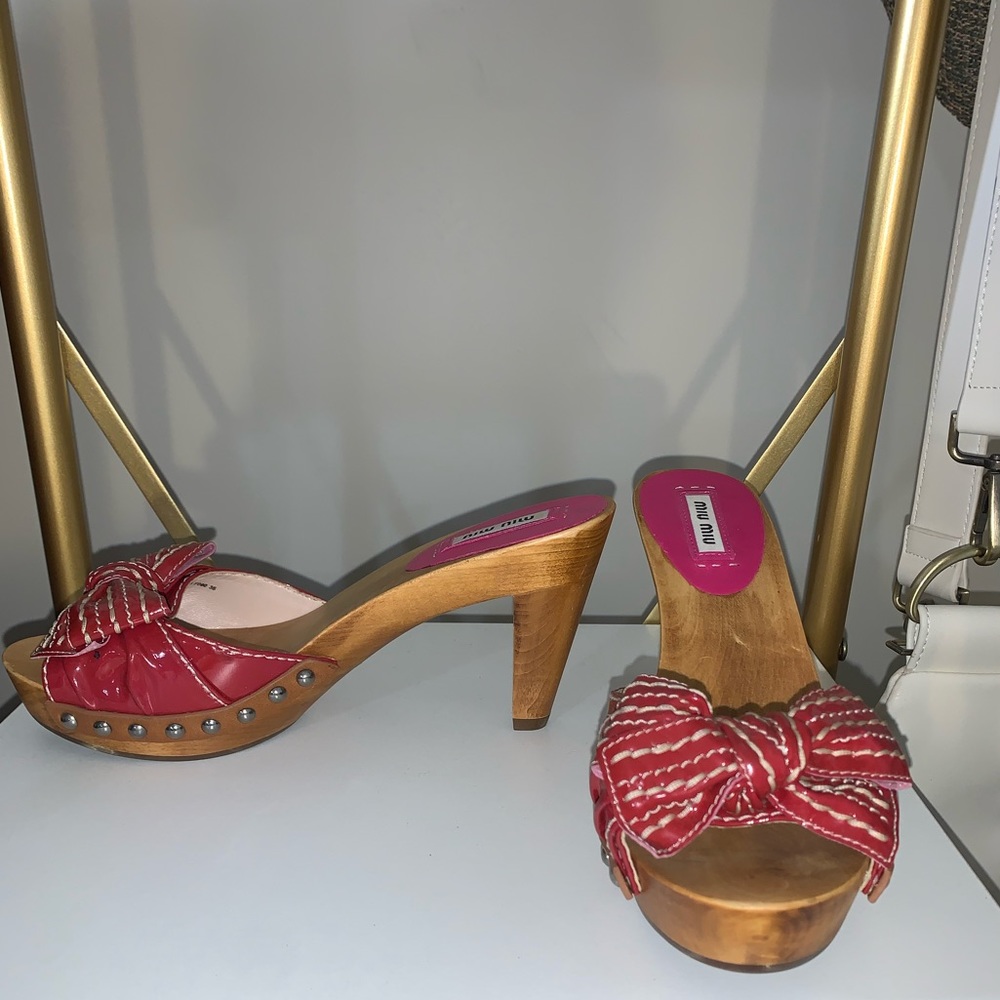 Miu Miu Wooden Patent Leather Heels 👠 💞 - Picture 4 of 5